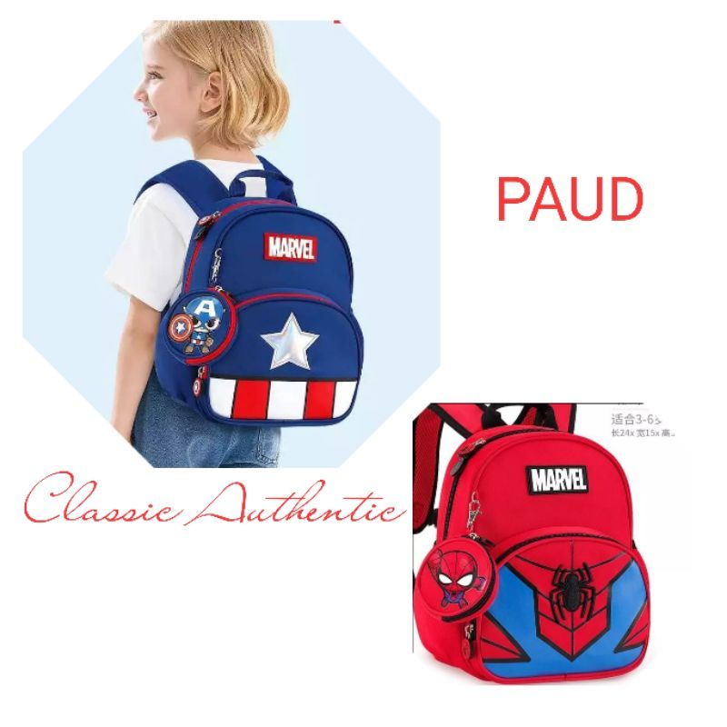 Tas Ransel Anak laki laki MARVELL Tas Anak laki laki Paud karakter Marvell Tas Ransel Sekolah Anak l