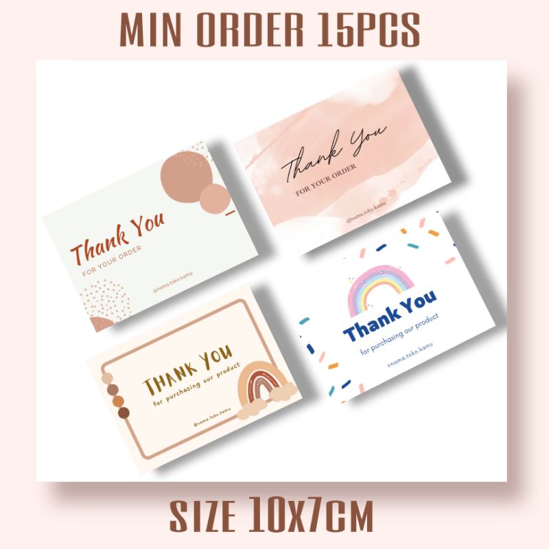 [1] THANK YOU CARD CUSTOM / THANKYOU CARD MURAH / THANK YOU CARD AESTHETIC / CUSTOM