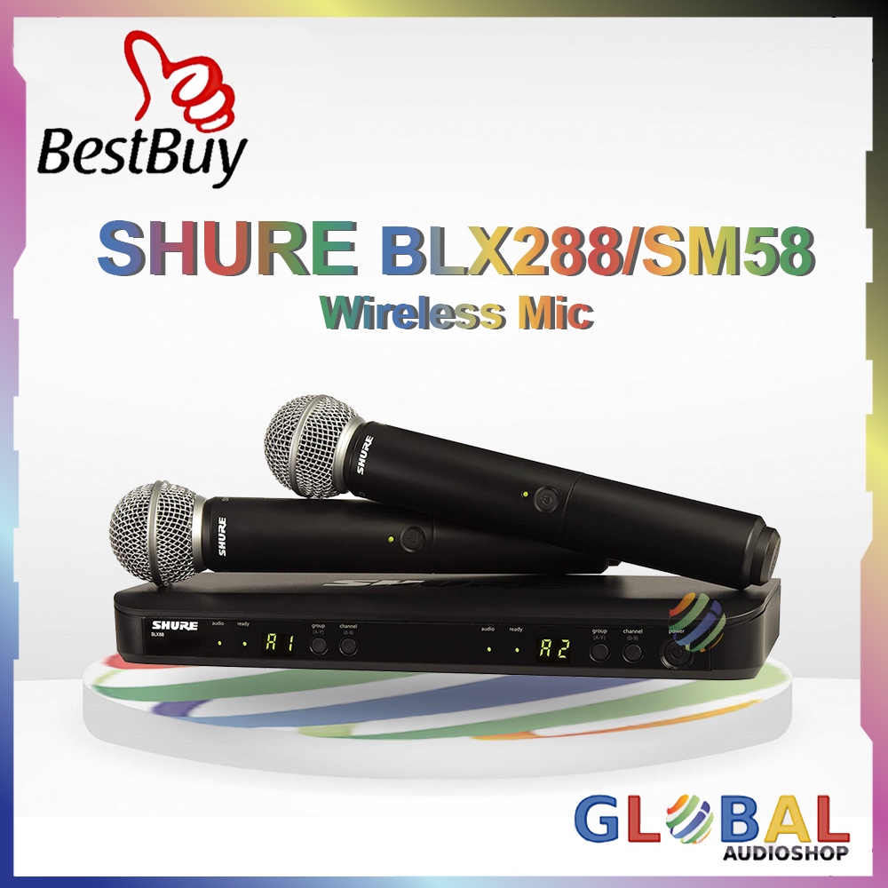 Shure BLX288/SM58 Wireless Mic with 2 Channels SM-58 BLX 288 BLX288