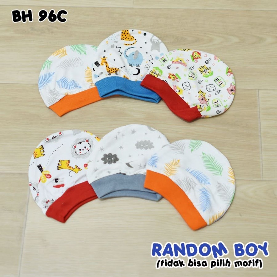 3in1 Baby Leon Topi Baby Newborn - Kupluk Bayi 100% Cotton