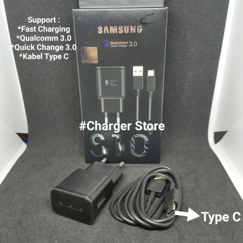 Charger Samsung ORIGINAL 100% FAST CHARGING Type C S10 S10+ S8 S8+ S9 S9+ Note 7 Note 8 M20 M30