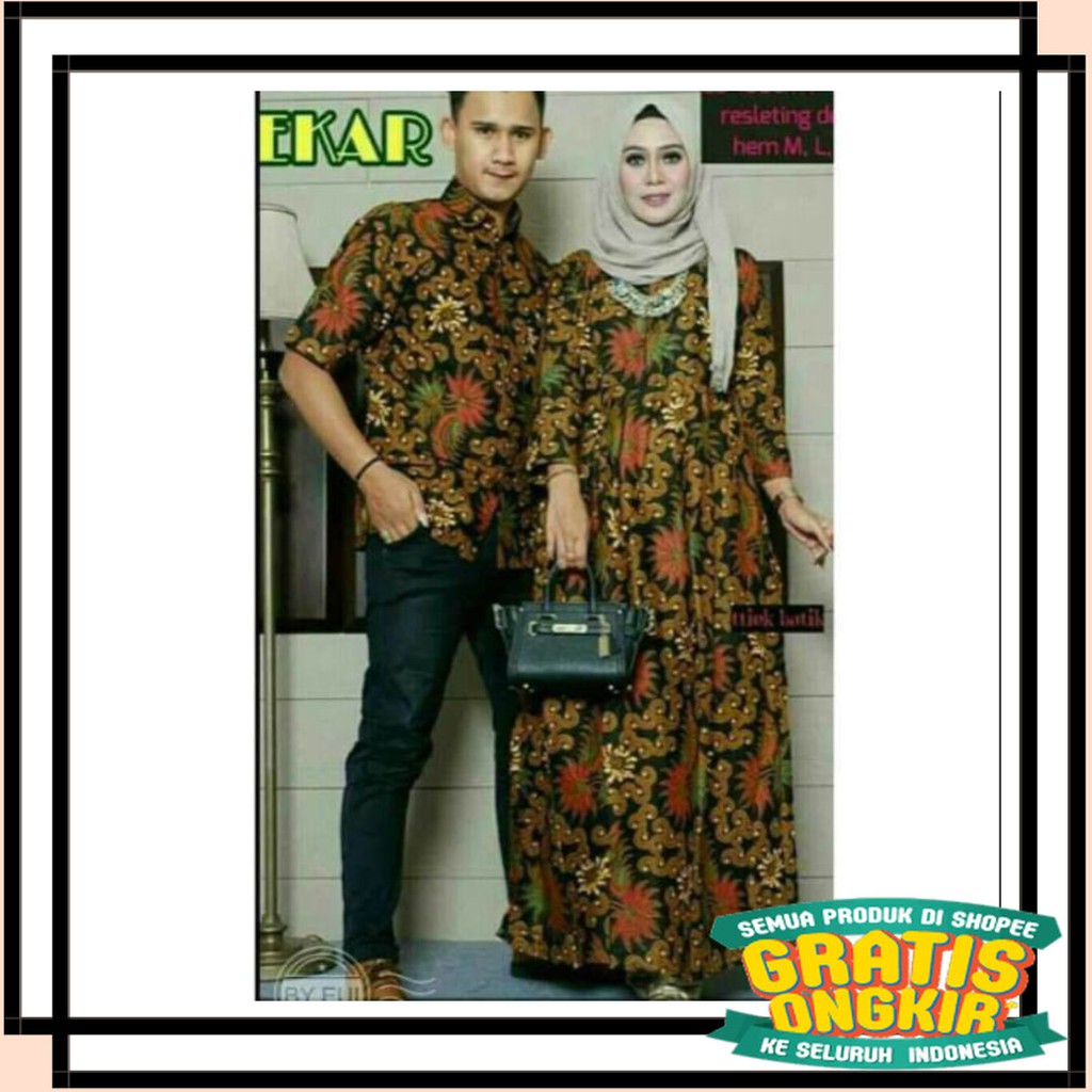 BATIK ANAK DEWASA ORANGTUA ALISAN / Nivana Batik - Couple Gamis Sogan Ukel Baju Sarimbit