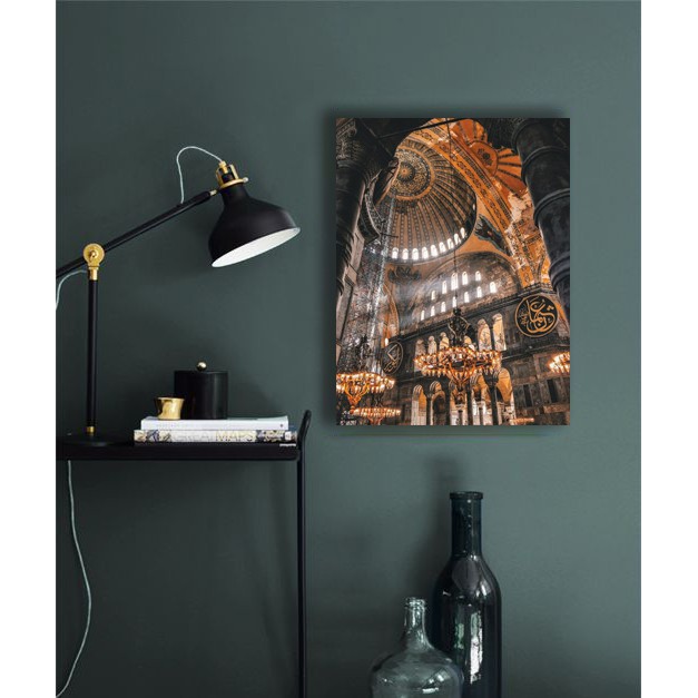 Dekosistem A132 -30x40 Hiasan Dinding kayu Pajangan gambar hagia sophia turki mesjid turki walldecor