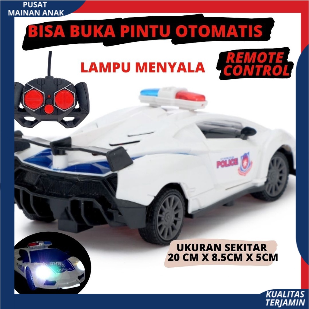 Mobil Remote Control Sedan POLISI Bisa Buka Pintu Rc Car Lambogini | Mainan Anak Kado Ulang Tahun