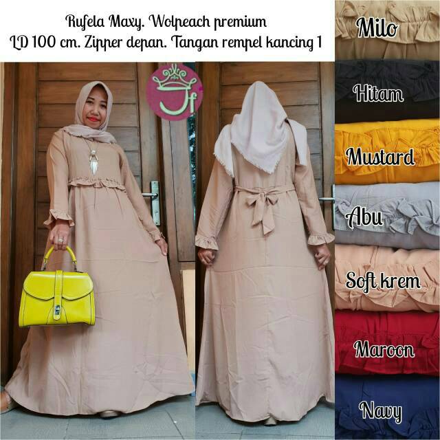 Gamis wolpeach wolfis grade A berkualitas