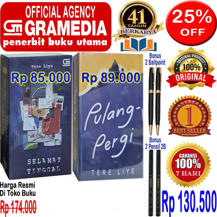 

MUST HAVE!! PAKET 2 NOVEL TERE LIYE - SELAMAT TINGGAL & PULANG PERGI - ORIGINAL TERBARU