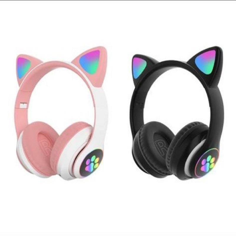 [ MZ-023 ] Headset wireless bluetooth Gaming LED Telinga Kucing LED