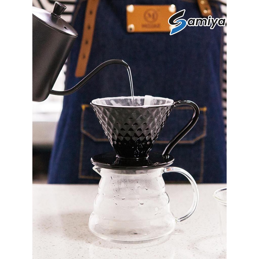 coffee dripper ceramic diamond V60 / dripper keramik v60 ukuran 01 dan 02