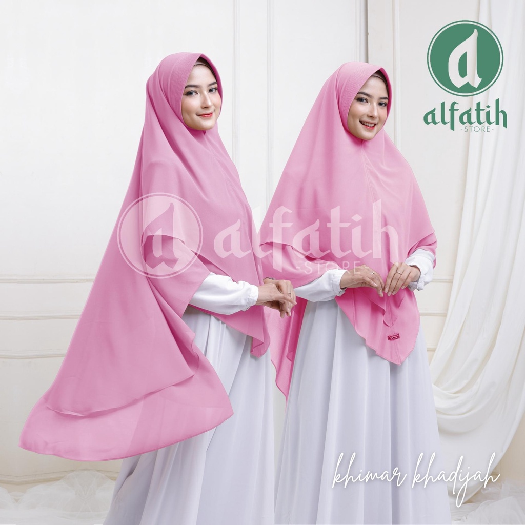 Syari Khimar hijab jilbab kerudung Khadijah ceruty babydoll khimar 2 layer ceruty baby doll hijab khimar syari ped 2 layer