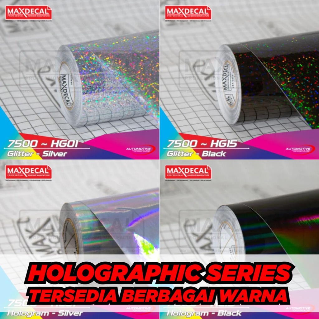 Stiker Skotlet Motor Polet Holographic Glitter Silver , Glitter Black , Hologram silver , Hologram B