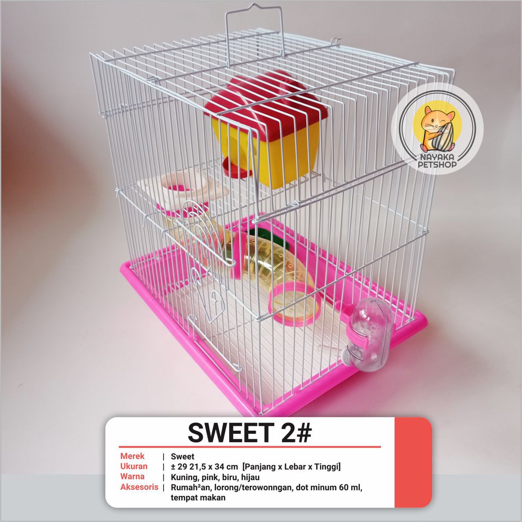 Sweet 2# Kandang Hewan Hamster Tingkat 2 Lantai