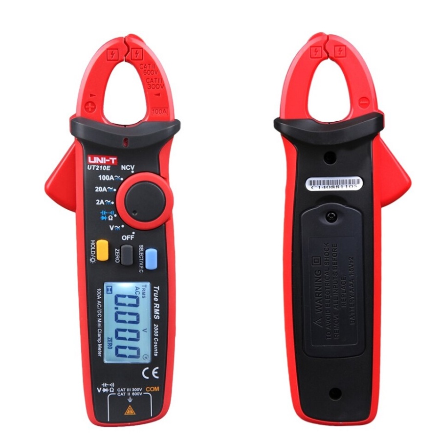 Tang Ampere Mini UNI-T UT210E Digital AC DC Clamp Meter TRUE RMS NCV UT 210E