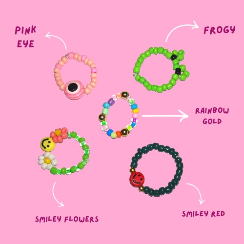 Ring beads I Cincin manik manik I frog beads I Flower ring beads II be.beads