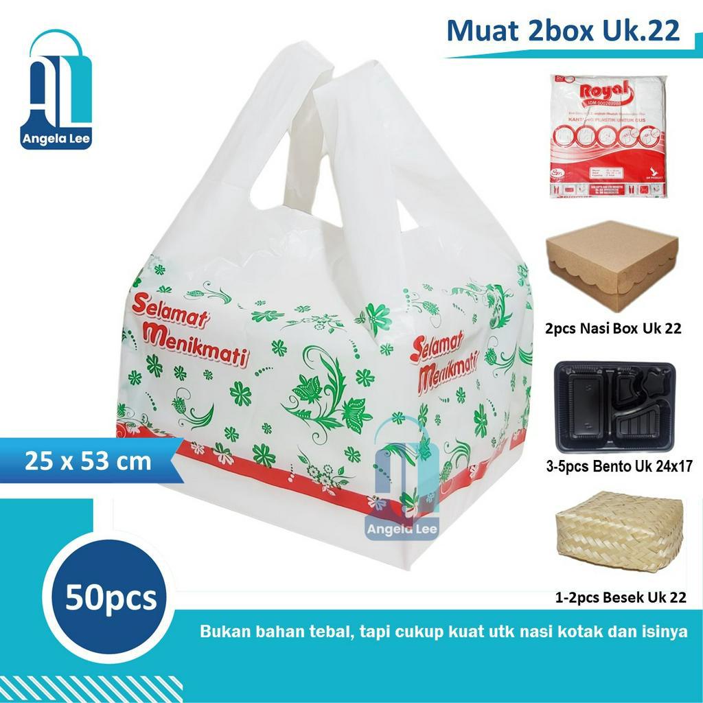 Kantong Plastik nasi kotak muat 2 box ukuran 22x22 syukuran hajatan acara berkatan