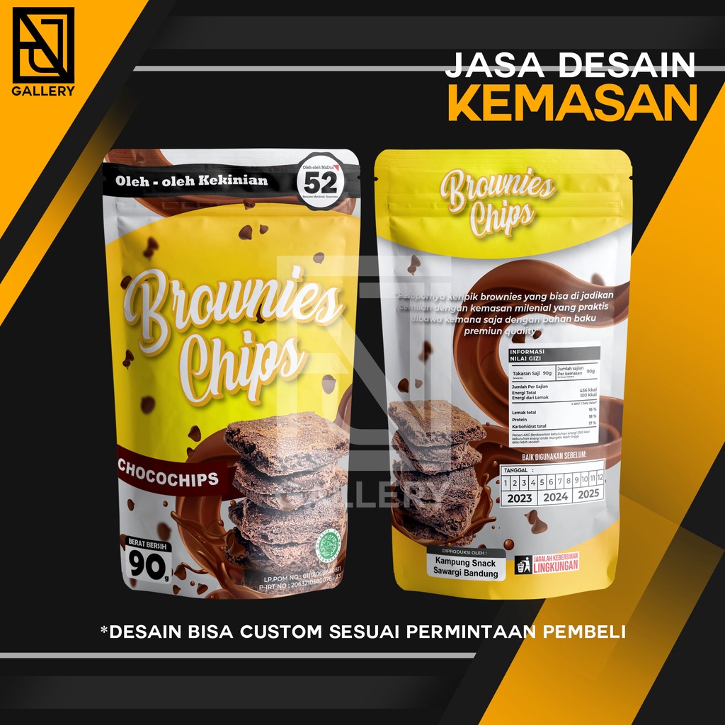 Jual Jasa Desain Kemasan Standing Pouch Packaging Label Makanan Ringan