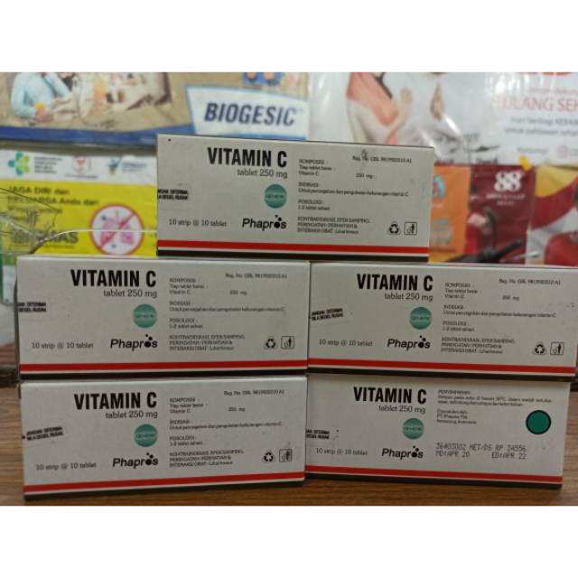 Vit c generik 250 mg isi 100 tablet