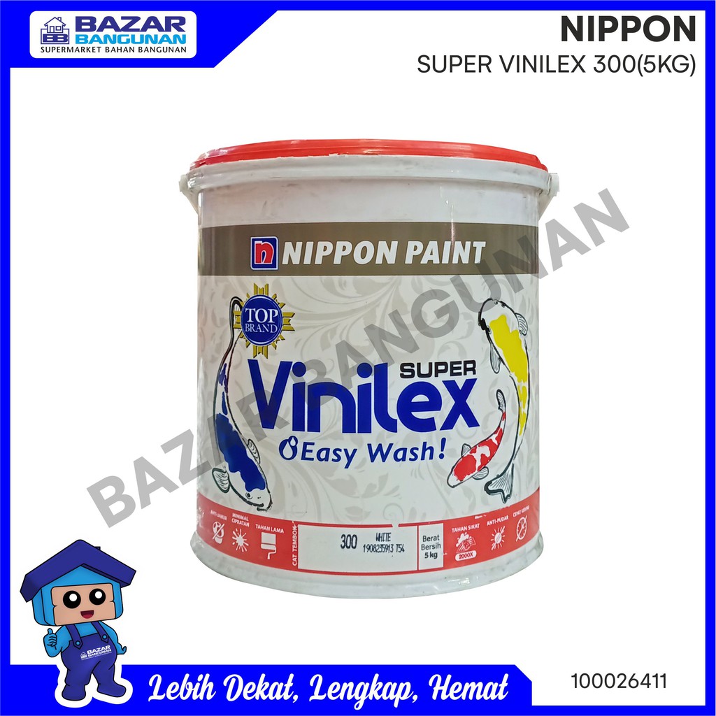  Nippon  Paint  Cat Tembok Super Vinilex Easy Wash Ikan 