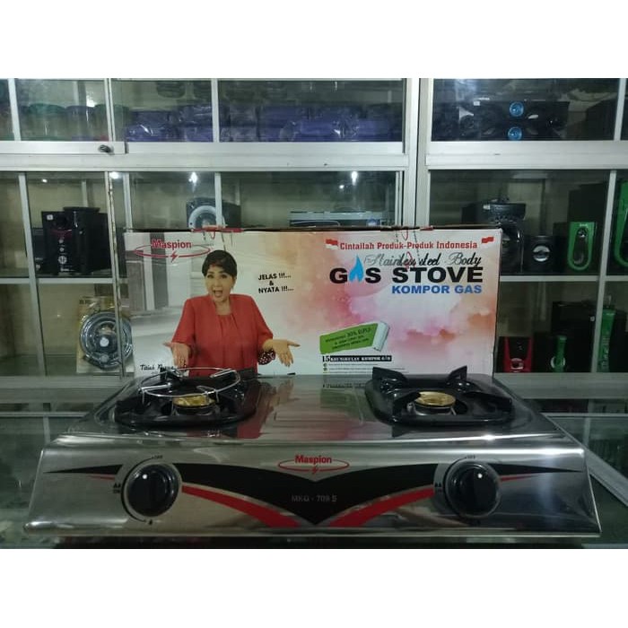 Kompor Gas 2 Tungku Stainless Maspion MKG-709S
