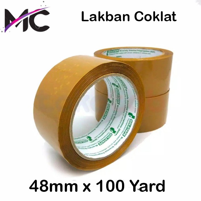 Lakban bening coklat Besar 100 yard 2 inch Tape Perekat Kuat Untuk Packing Online Murah