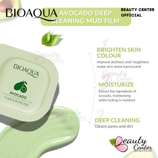 RADYSA - BIOAQUA Face Mask Centella Asiatica  /Hyaluronic Acid Seaweed/ Avocado Deep Clean PUDDING MASK