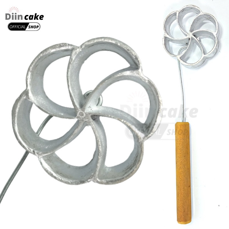 Cetakan Kue Kembang Goyang Bentuk Kincir / Baling Diameter 9 cm Alumunium Anti Lengket