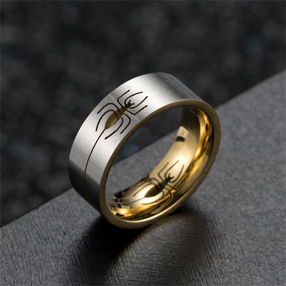 Cincin Spider Nanas Statement Vintage Rock Gothic Retro Simple Titanium Steel