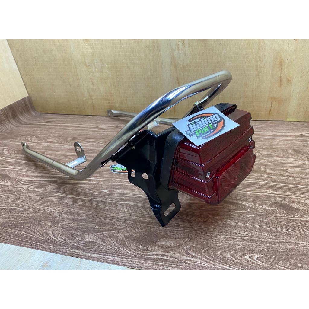 begel chrome GL 100 full set pangkon stoplamp dan set lampu stopan merah GL 100