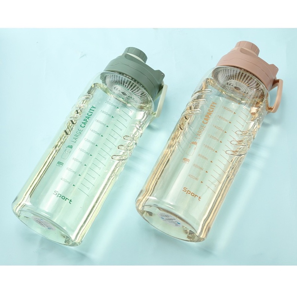 Kapasitas besar 1500/1800/2200/2600ml botol air portabel