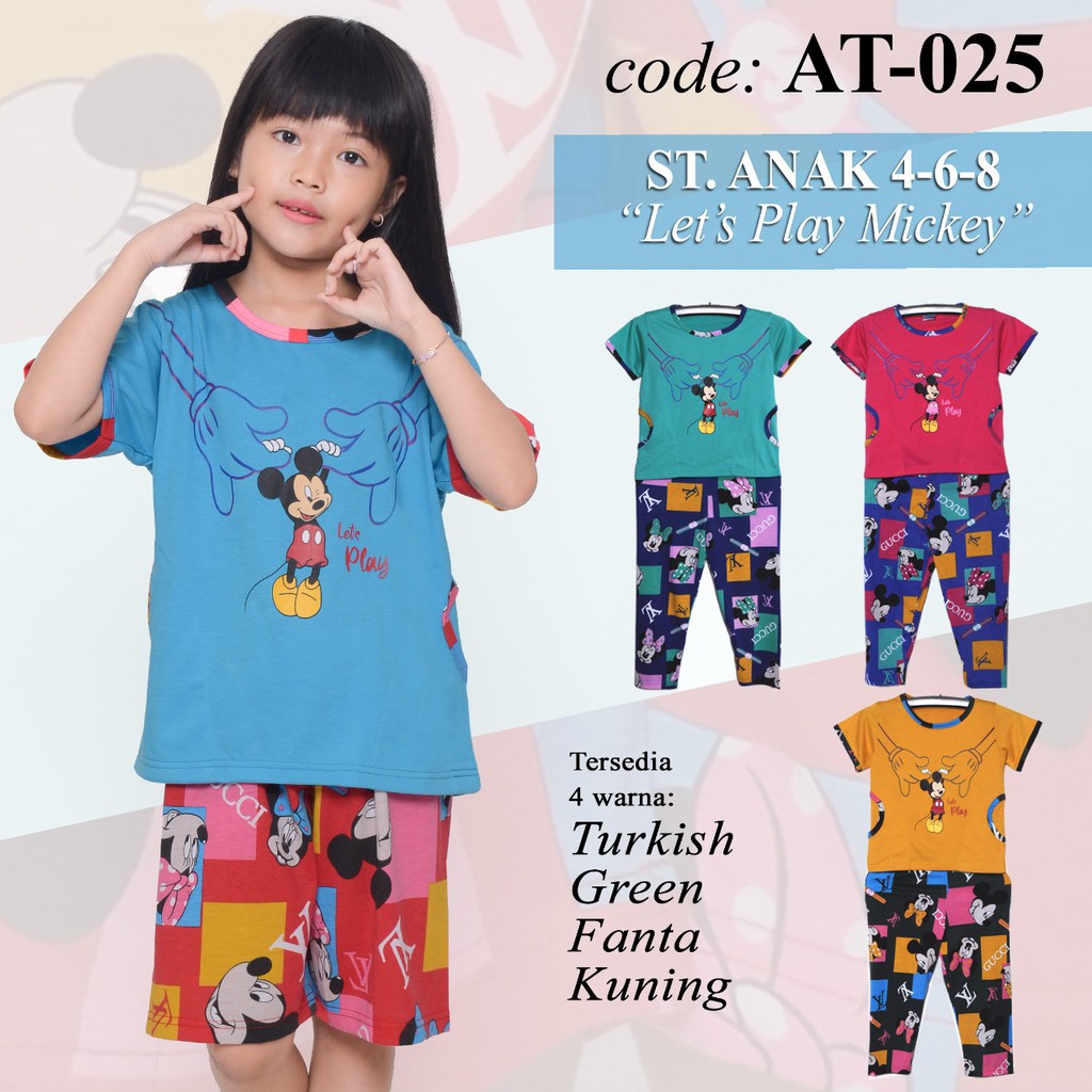 Baju Tidur Setelan ANAK Mickey FOREVER SWEET AT-025