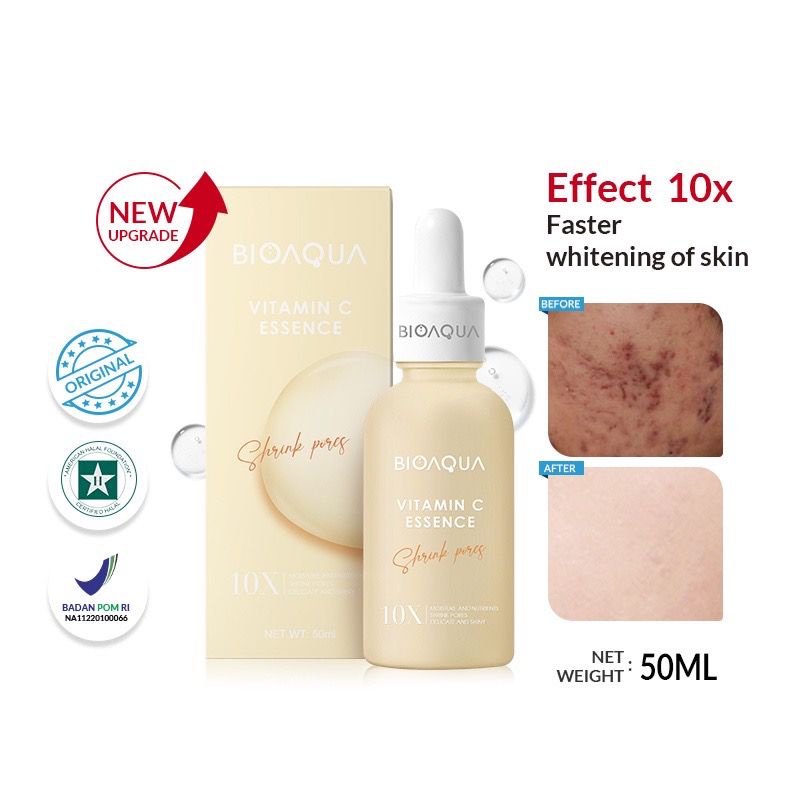 BPOM BIOAQUA 10X Effect Pemutih wajah Moisturizing Essence Serum Repair Anti Aging Vitamin C Whitening Serum Bio Aqua Pencerah Wajah