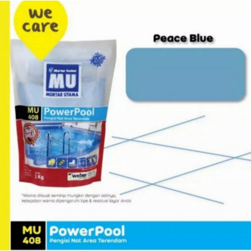 MORTAR MU-408  PowerPool Semen Nat Kolam Renang 2Kg (Peach Blue)