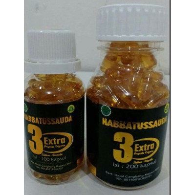 HABBATUSSAUDA 3 Extra Propolis Trigona 200 Kapsul 100% ORIGINAL