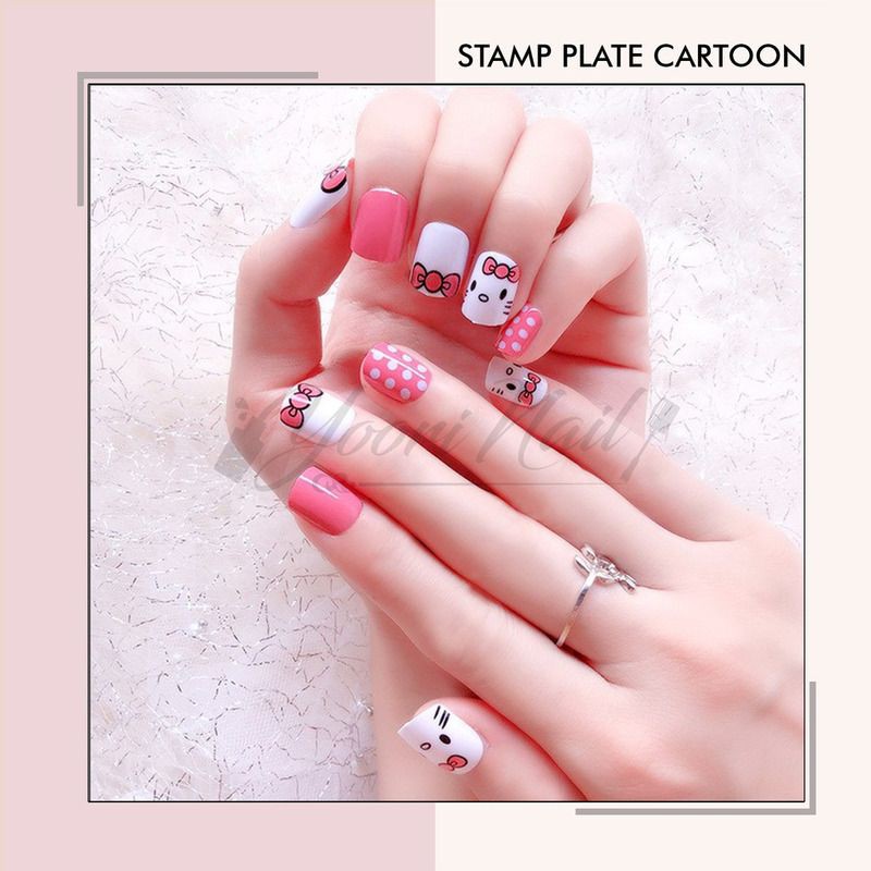 Stamp plate cartoon character nail art snoopy hello kitty mickey disney stamping nails