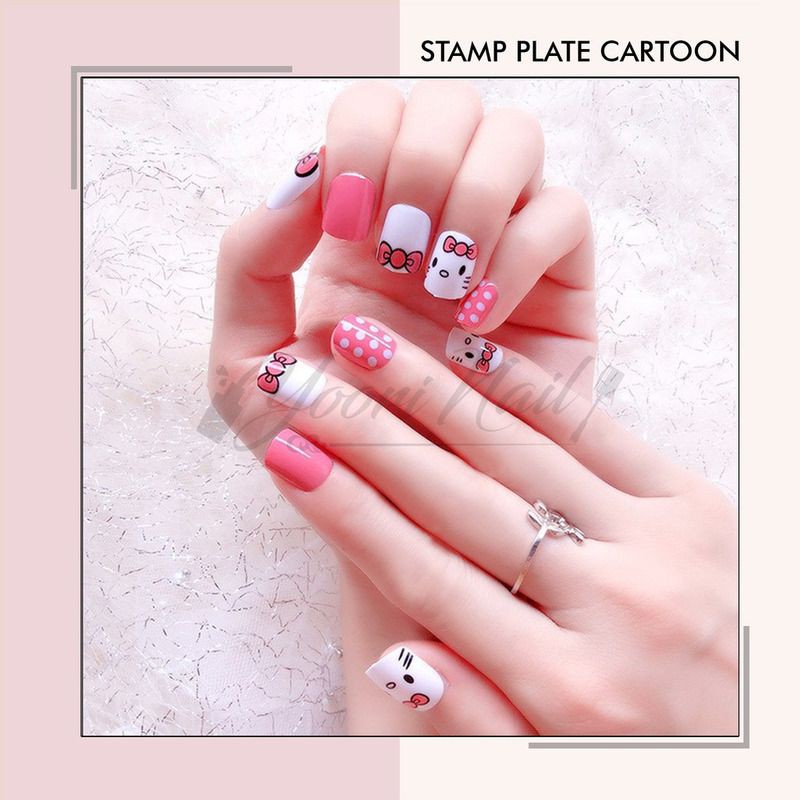 Stamp plate cartoon character nail art snoopy hello kitty mickey disney stamping nails