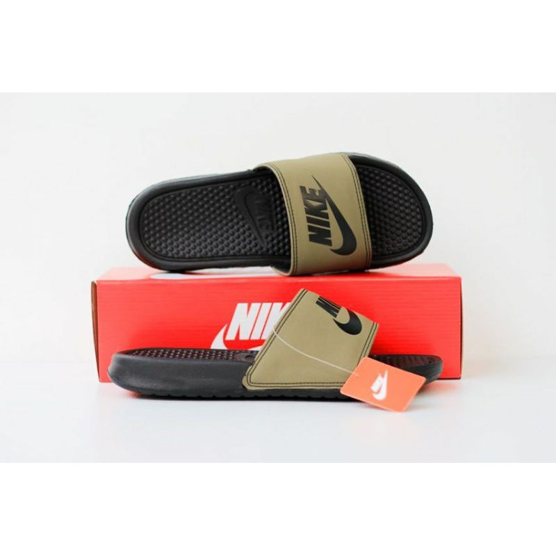 Sandal Nike Benassi olive green sendal casual murah original