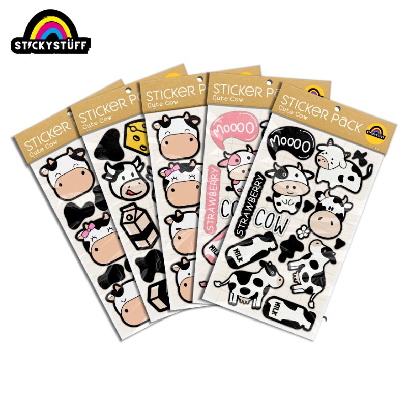 

Cute Cow Mini Sticker | Stiker Pack Corak Sapi | Stiker Vinyl Waterproof Dekorasi Case Handphone - Laptop - Helm