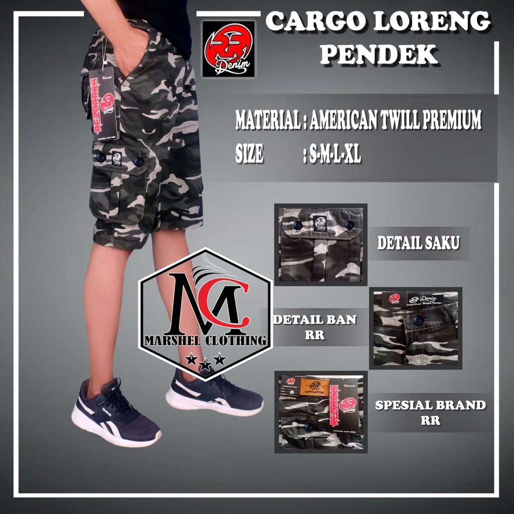 RCL - Celana Pendek Loreng Celana Pendek Army Pria Tebel Adem Cargo Doreng TNI Original Kualitas Terbaik S.M.L.XL 27 s/d 34