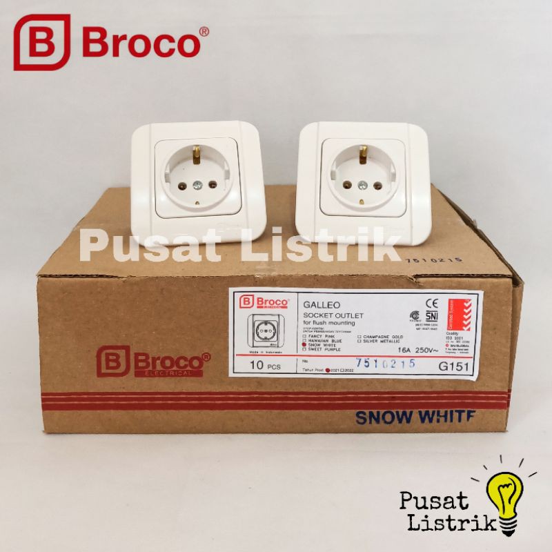 IB Stop Kontak Arde Broco Galleo G151 Socket Outlet Inbow Broco Galleo