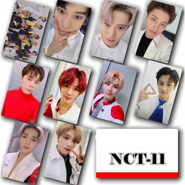 Kpop NCT WAYV Debut Photo Stikcy Card Crystal Card Sticker Kun Photocard Sticker 10pcs/set