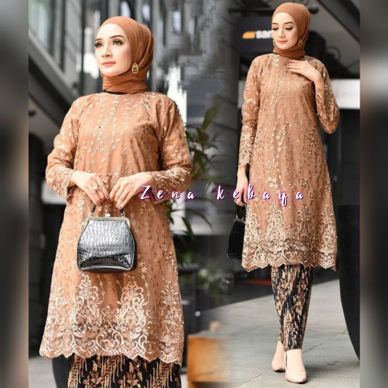 SET KEBAYA TUNIK TULLE BORDIR KEBAYA MODERN PESTA KONDANGAN KEBAYA WISUDA