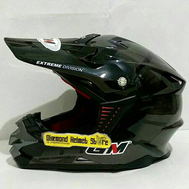 Helm GM Cross Supercross Octar Black Silver