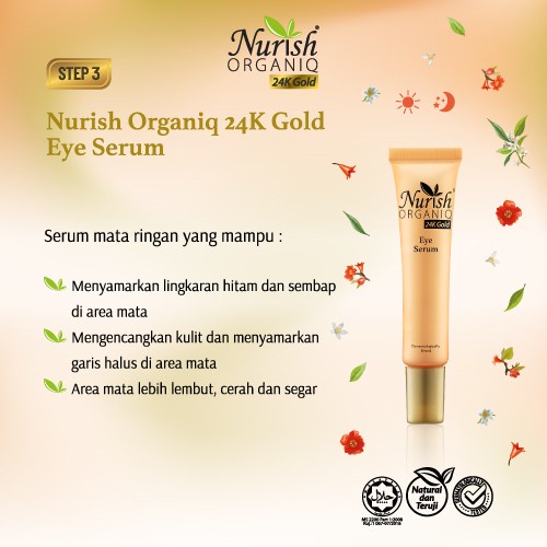 NURISH ORGANIQ [TWIN PACK] 24K Gold Eye Serum 15ml x 2 Pcs