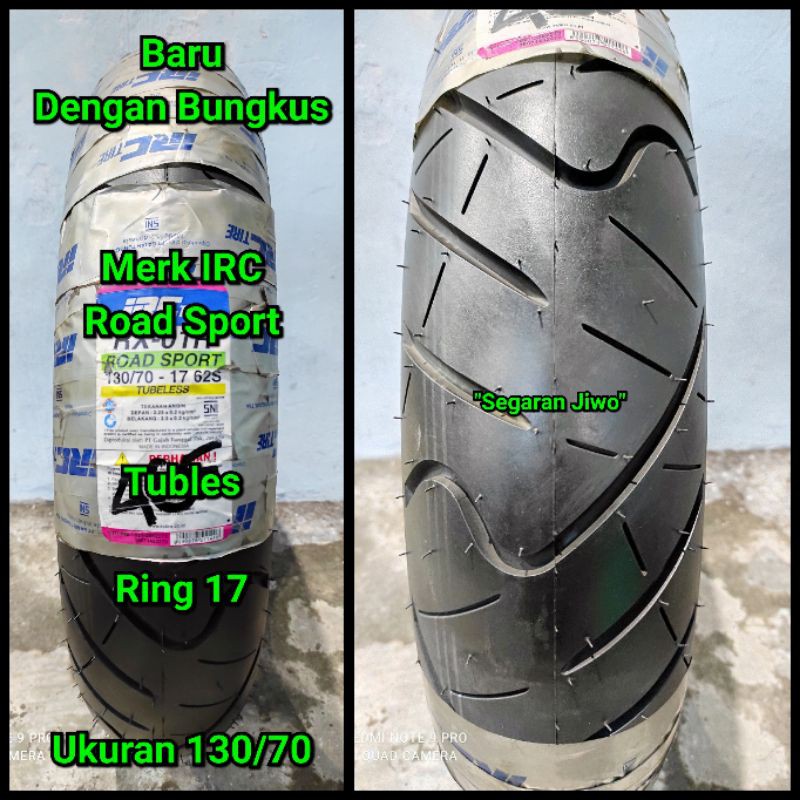 Ban motor Tubles Ring 17 ukuran 130/70 merk IRC ban belakang Honda CBR 150