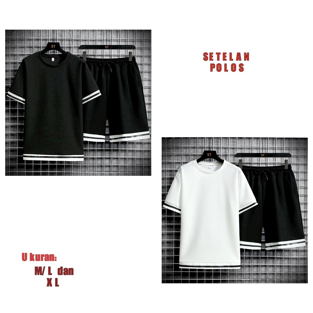 MUKZHOP - STELAN NEVOR / atasan lengan pendek / celana pendek / satu set / oneset terbaru / polos / termurah / terlaris