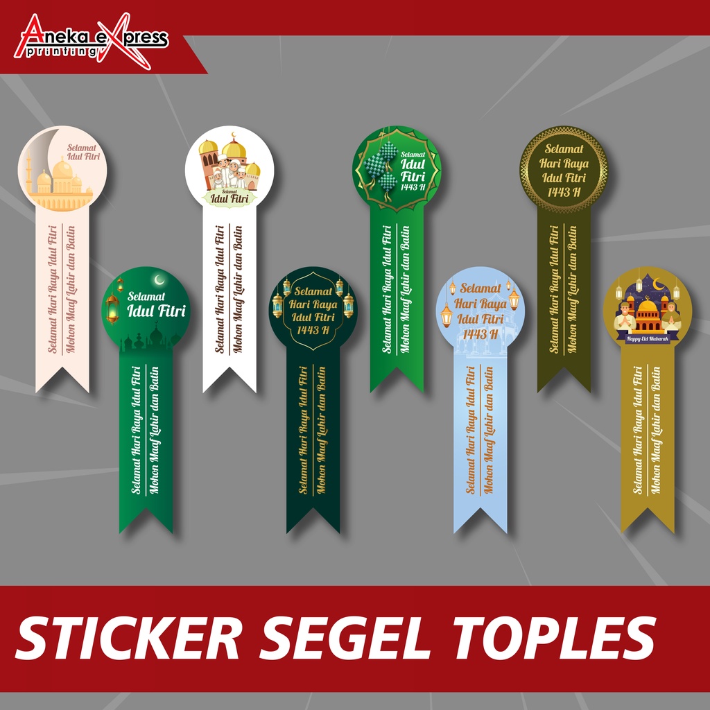 Stiker Segel | Sticker Toples | Stiker Lebaran Idul Fitri | Stiker Kemasan | Sticker Hampers