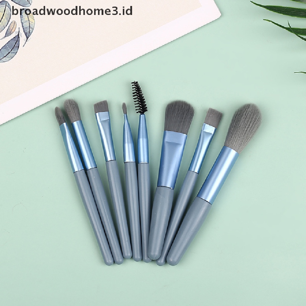 8pcs / Set Brush Mini Lembut Untuk Bedak / Eyeshadow