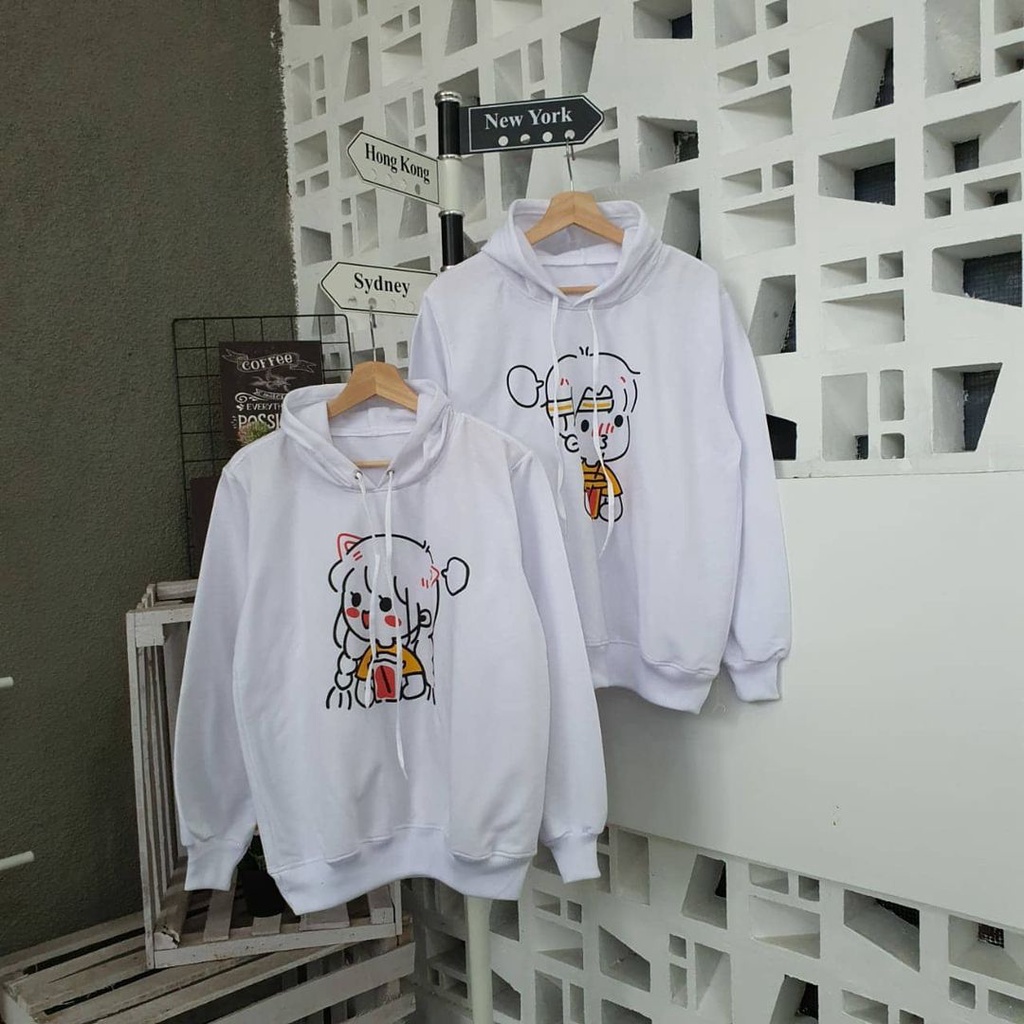 Cartoon Couple Hoodie - Outher Pria Wanita Unisex Motif Karakter Terbaru