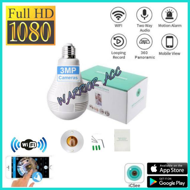 Terlaris Ip Wireless Camera CCTV Bohlam ICSee Full Hd 1080p