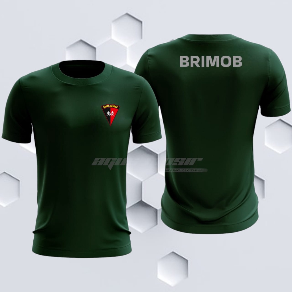 Kaos Jersey BRIMOB Hijau Botol || Kaos Olahraga Jersey BRIMOB Hijau Botol || Kaos Jersey Drifit BRIM