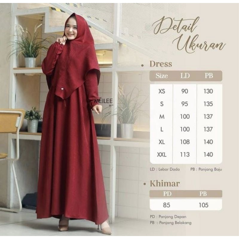 Set gamis + Khimar ori by meilee